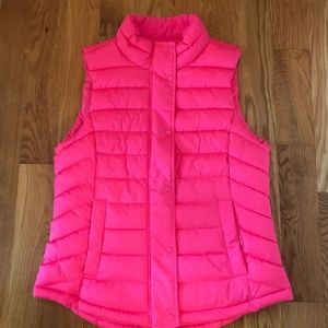 GAP pink puffer vest
